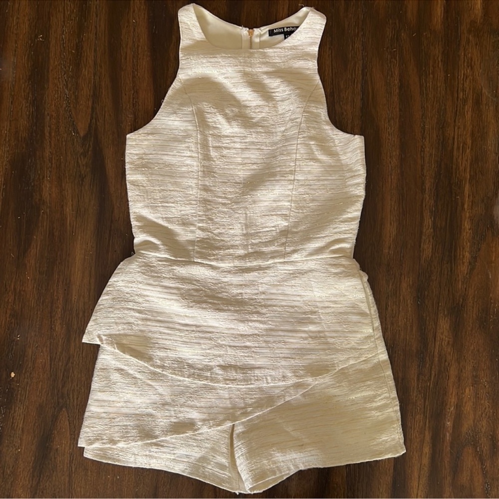 Sleeveless Textured Romper from Miss Behave